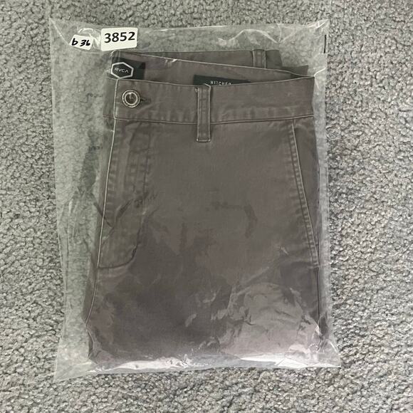 RVCA Chino Pants Womens 32 Med Gray Hitcher Stretch Ankle Cut - Picture 7 of 7